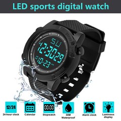 Men’s Military Digital Watch LED Screen Sports Large Face Waterproof Wristwatch