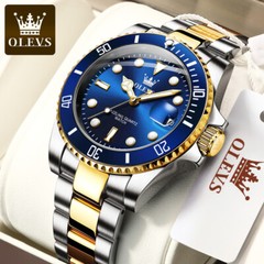 OLEVS Stainless Steel Band Waterproof Luminous Fashion Men’s Quartz Watch
