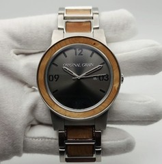 Original Grain The Barrel Men’s Two-Tone Stainless Steel & Wood Quartz Watch
