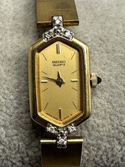 Seiko 2E20-6459 Ladies Watch New Battery 13MM 6″ Gold Tone Vintage H95