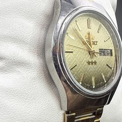 Vintage Orient Crystal 3 Star Automatic Two Tone Dial Day/Date 36mm Men’s Watch