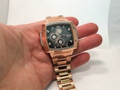 Men Aqua Master Jojo Jojino Joe Rodeo Rose Metal Band 51mm Diamond Watch W#354