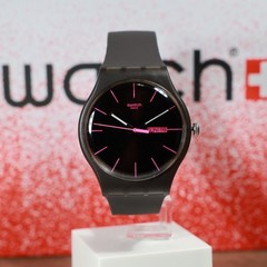 New Gent Swiss Swatch Watch BROWN REBEL SUOC700 Gray Black Pink Day Date 41MM