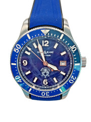 Montblanc Men’s Watch 129370 Iced Sea 1858 Automatic Blue Dial Rubber Band