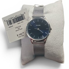 Pulsar Women’s PTA519 Quartz Blue Dial Silver Mesh Watch w/Box & Manual