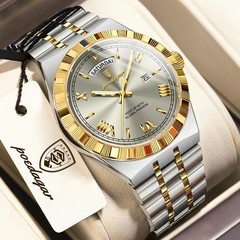 Men Luminous Waterproof Quartz Watch Stainless Steel Business Luxury Date Wristw