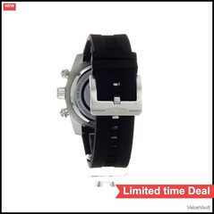 Men’s Quartz Wrist Watch 50mm Chronograph Date Luminous Silicone Strap 100m