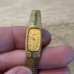 Vintage Seiko Quartz Watch Womens 13mm Gold Tone 2120-6319 Needs Battery