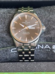 Certina DS Action Day Date Grey Dial Rose Gold Mens Watch C032.430.11.081.01🔥