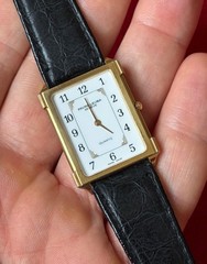 Rare Favre-Leuba Geneve Tank 0856-51 Swiss quartz gold plated 10mic 30x22mm