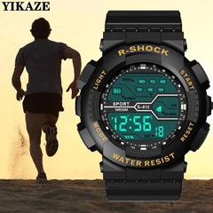 Men’s Digital Sports Watch LED Waterproof Shock Resistant Large Screen Wrist