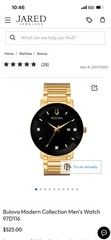 Bulova Men’s Diamond Accent Black Dial Gold-Tone Bracelet Quartz Date Watch