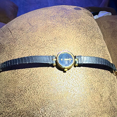 Gucci Women’s Vintage Dress Quartz Watch Gold Case Black Dial Leather Strap