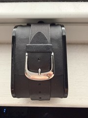 Guess Watch Women G66222L 22mm Silver Tone Bling Black Leather Band