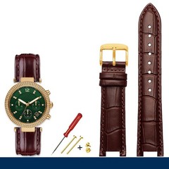 Fashion Notched Cowhide Watch Strap for Michael Kors Watch Mk6985 6986 Mk2425 /