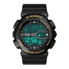 Men’s Digital Sports Watch LED Waterproof Shock Resistant Large Screen Wrist