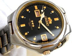 Rare Layout Orient Tristar Men’s Automatic Watch 9 O’clock Day Window Japan
