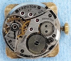 Mens Vintage Hamilton Art Deco Tank Sub Dial Manual 747 Movement Watch Parts lot