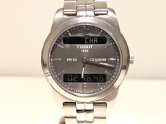 VINTAGE TITANIUM MEN ANA-DIGI ALARM CHRONOGRAPH QUARTZ WATCH”TISSOT” J390/490