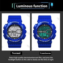 Men’s Digital Sports Watch LED Waterproof Shock Resistant Large Screen Wrist