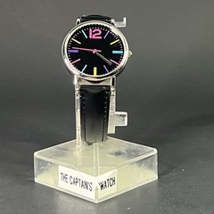 FMD 38mm Silver Case Black FUN Dial Multi Color Stick Indices Pink Second Hand
