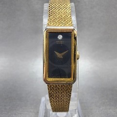 Seiko Tank Watch Women 13mm Black Dial Gold Tone Rectangle 2e20-6239 New Battery