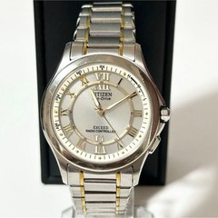 CITIZEN Exceed H430 T005683 Radio Solar Silver Gold Dial Men’s Watch