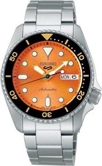 Seiko 5 Sports Orange Sunray Dial With Gold/ Black Accents Men’s Watch SRPD59K1