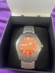 Citizen Men’s Watch Brycen Eco-Drive Orange Dial Titanium Bracelet AW1840-50X