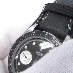 TUDOR Black Bay Chrono 41mm Stainless Steel/Leather Black Dial 79360N-0005