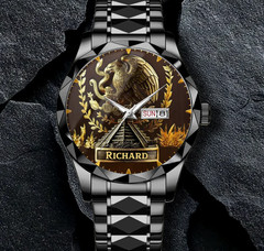 Personalized Mexican Eagle Pyramid Watch Wrist Alloy Luxury Quartz Watch