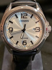 RARE CITIZEN ECO-DRIVE GARRISON AW1430-86A SILVER MEN’S WATCH