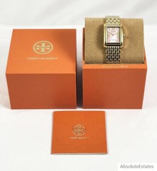 NEW Tory Burch Gold Eleanor Watch Blush Pink Mother of Pearl TBW1077 NWT Box
