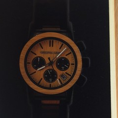 Original Grain Brewmaster Wood Quartz Chronograph Date Watch w/ Box Papers