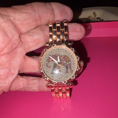Women’s Analog Dress Watch Gold-Tone Metal Bracelet Round Dial Baton Index