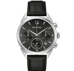 Bulova 96B403 Sutton Collection Chronograph Date Leather Strap Men’s Watch $550