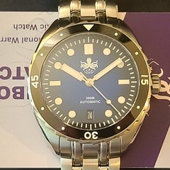 Phoibos Eagle Ray PY025B 41mm Automatic DIve Watch 300m WR Blue Black Dial