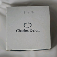 Charles Delon Women’s Rose Gold Crystal Bezel Analog Bracelet Watch w/ Box