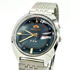 Orient Three Star Crystal X1143-55A Automatic Mens Watch 19cm Wrist Navy Dial