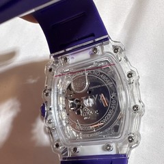 Activa ACW2305-010 Unisex 50mm Clear Resin Blue Silicone Multi-Function Watch