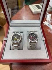 Lot Of 2 Men’s Watches Morgan & Headley Chronographs Stainless Steel, Wooden Box
