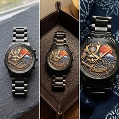 Personalized Japanese Samurai Design Watch – Custom Name Engraved Timepiece