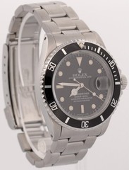 1991 Rolex Submariner Date PATINA BLACK Stainless Steel 40mm Oyster Watch 16610