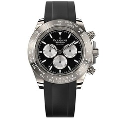 Oceaneva WaveRacer 1000M Black Silver – Grade 5 Titanium Automatic Chronograph