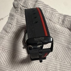 SO & CO New York men’s sport wristwatch, analog digital, black red, rubber band…