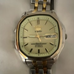 Seiko 5 Men’s Automatic Day/Date 23J Two-Tone SS Beige Dial 30m Vintage