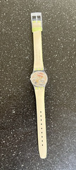 Swatch Lavender Field LK172 Ladies Watch Green Leather Box New Sticker Unworn