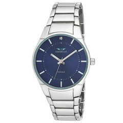 Gianello Men’s Genuine Diamond Dial Matte Link Watch Carat Size 1/10