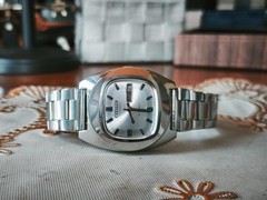 Citizen Automatic 1970s Cushion Round Silver Dial Blue Index Men Watch