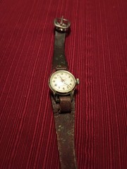 Vintage Caravelle Women’s Manual Wind 17J SS Silver Case Brown Leather-Working